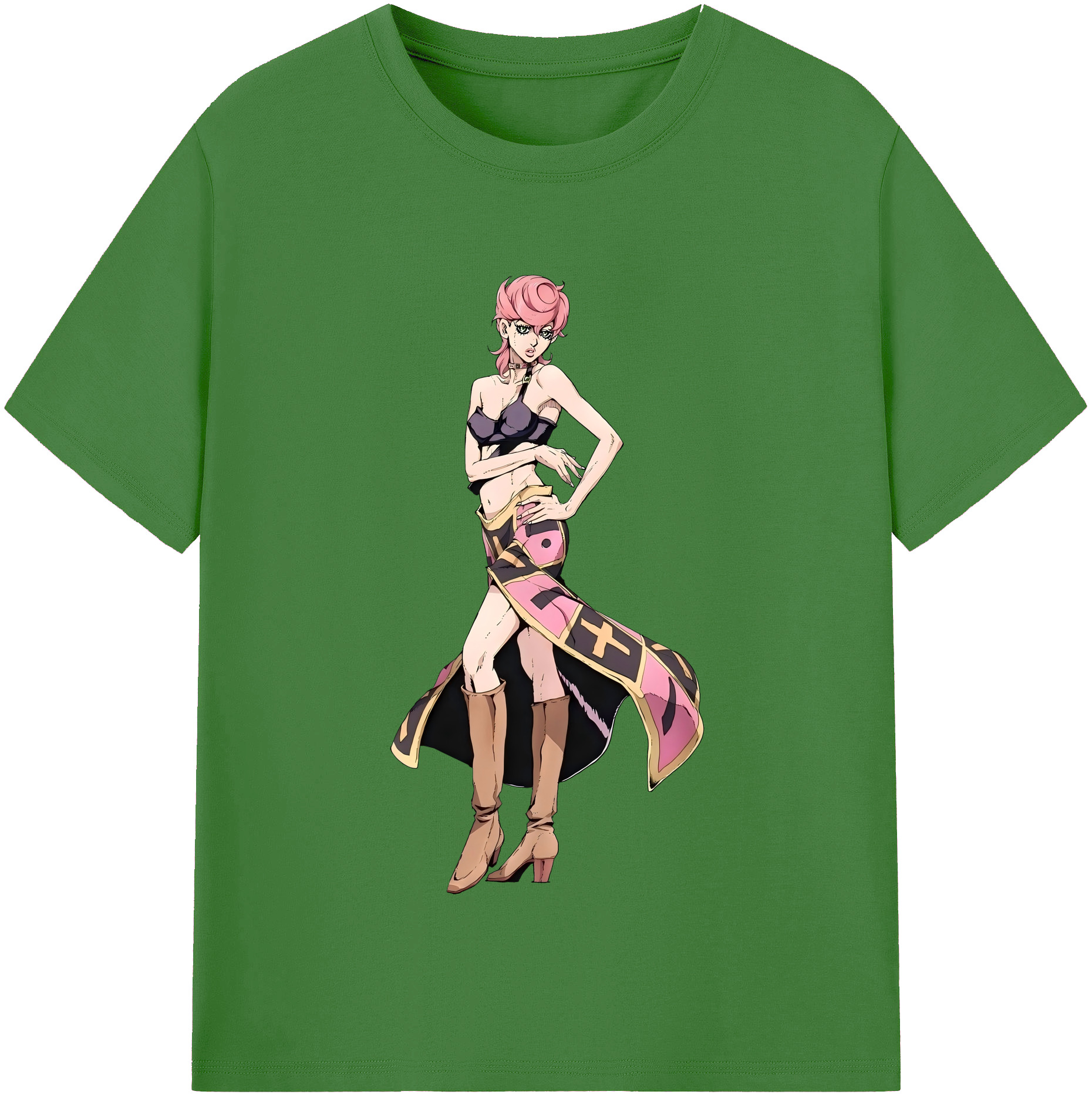 （画像用） ジョジョの奇妙な冒険 トリッシュ?ウナ JoJo's Bizarre Adventure Trish Una レディースカジュアルプリントTシャツ（綿100％）